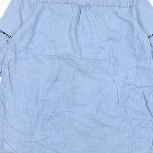 H&M Womens Blue  Lyocell A-Line  Size 12  V-Neck