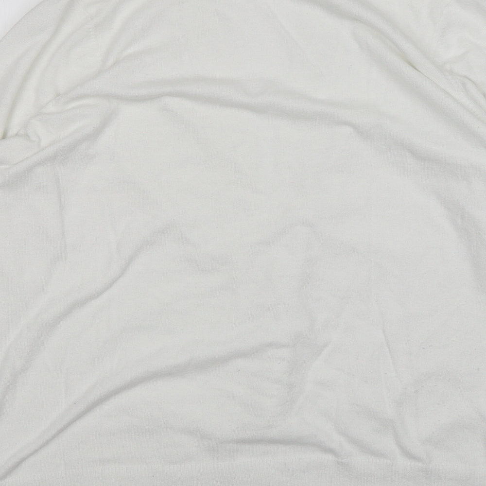 F&F Womens White V-Neck  Nylon Cardigan Jumper Size 20