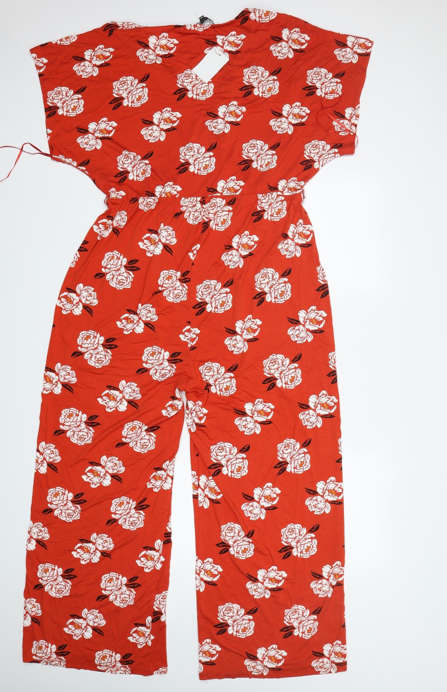 Peacocks Womens Multicoloured Floral Viscose Jumpsuit One-Piece Size 20 L26 in