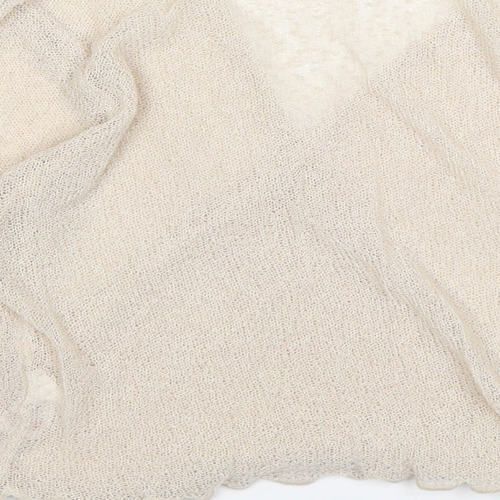 Bonmarché Womens Beige V-Neck  Acrylic Cardigan Jumper Size M