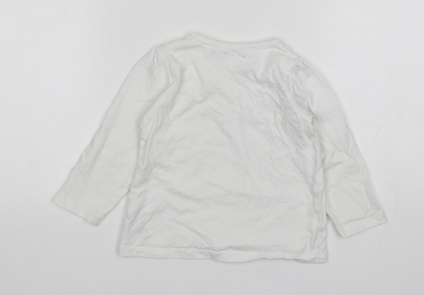 Nutmeg Girls White  Cotton Basic T-Shirt Size 12-18 Months Round Neck  - daddys little princess