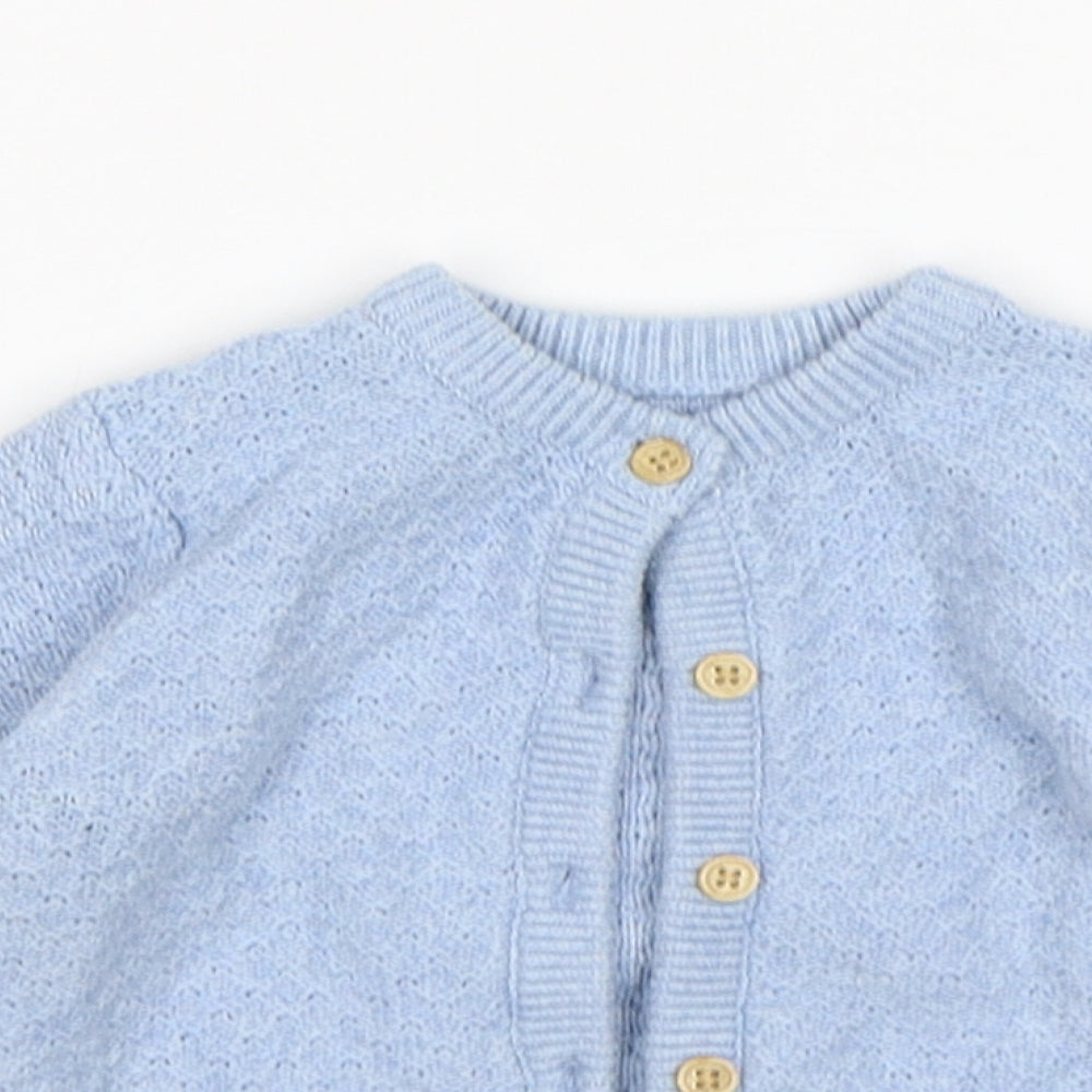 Nutmeg Girls Blue  Cotton Cardigan Jumper Size 9-12 Months