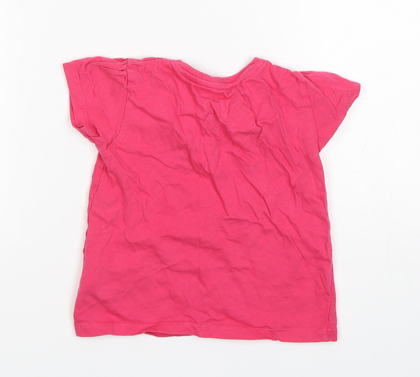 Primark Girls Pink  Cotton Basic T-Shirt Size 2-3 Years Round Neck