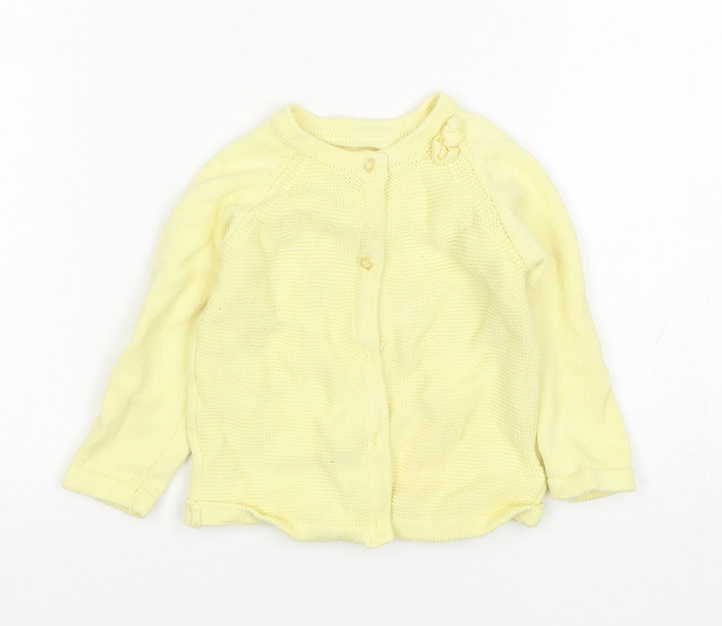 Nutmeg Girls Yellow  Cotton Cardigan Jumper Size 9-12 Months