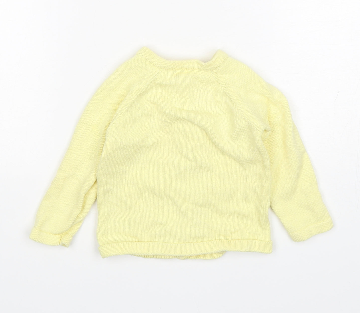Nutmeg Girls Yellow  Cotton Cardigan Jumper Size 9-12 Months