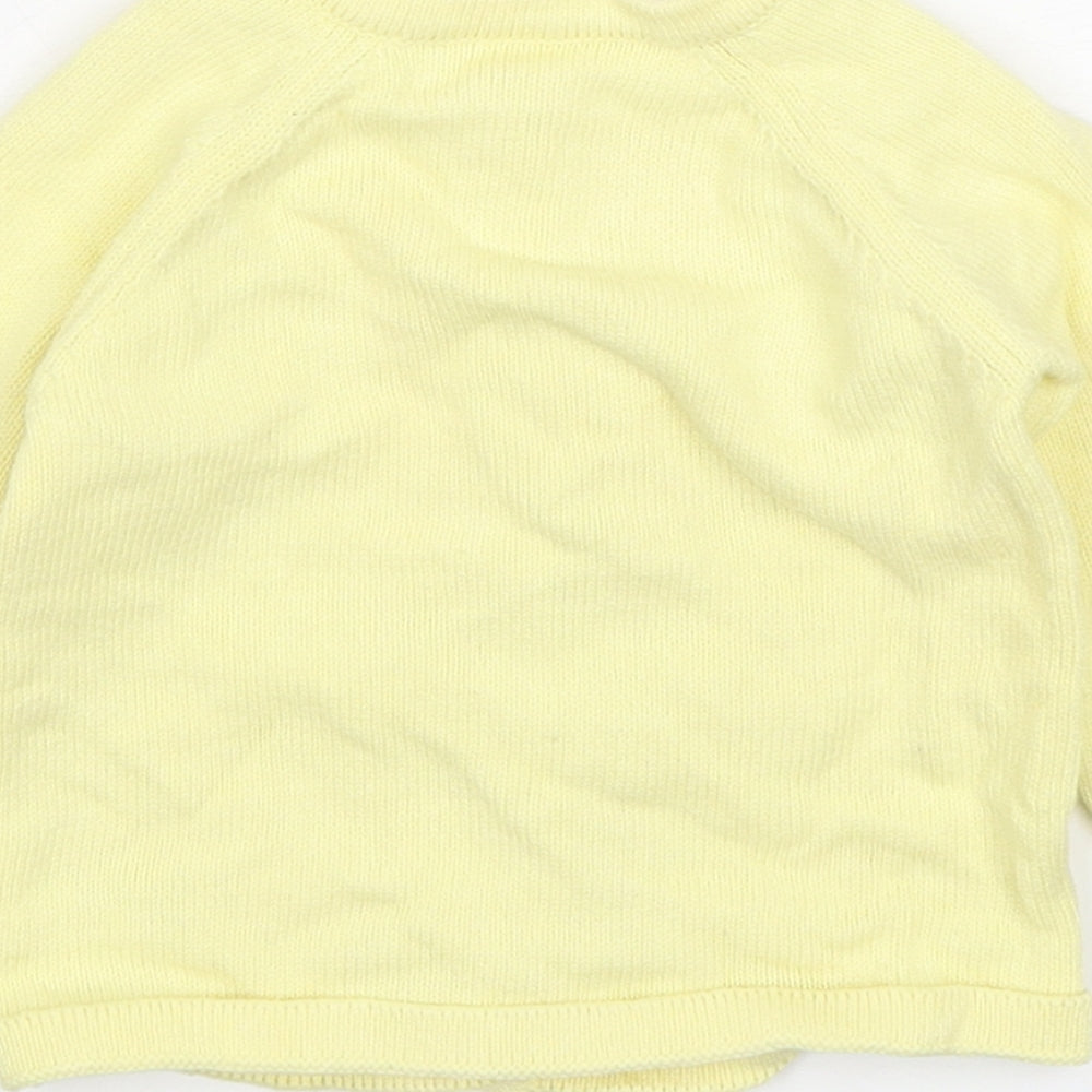 Nutmeg Girls Yellow  Cotton Cardigan Jumper Size 9-12 Months