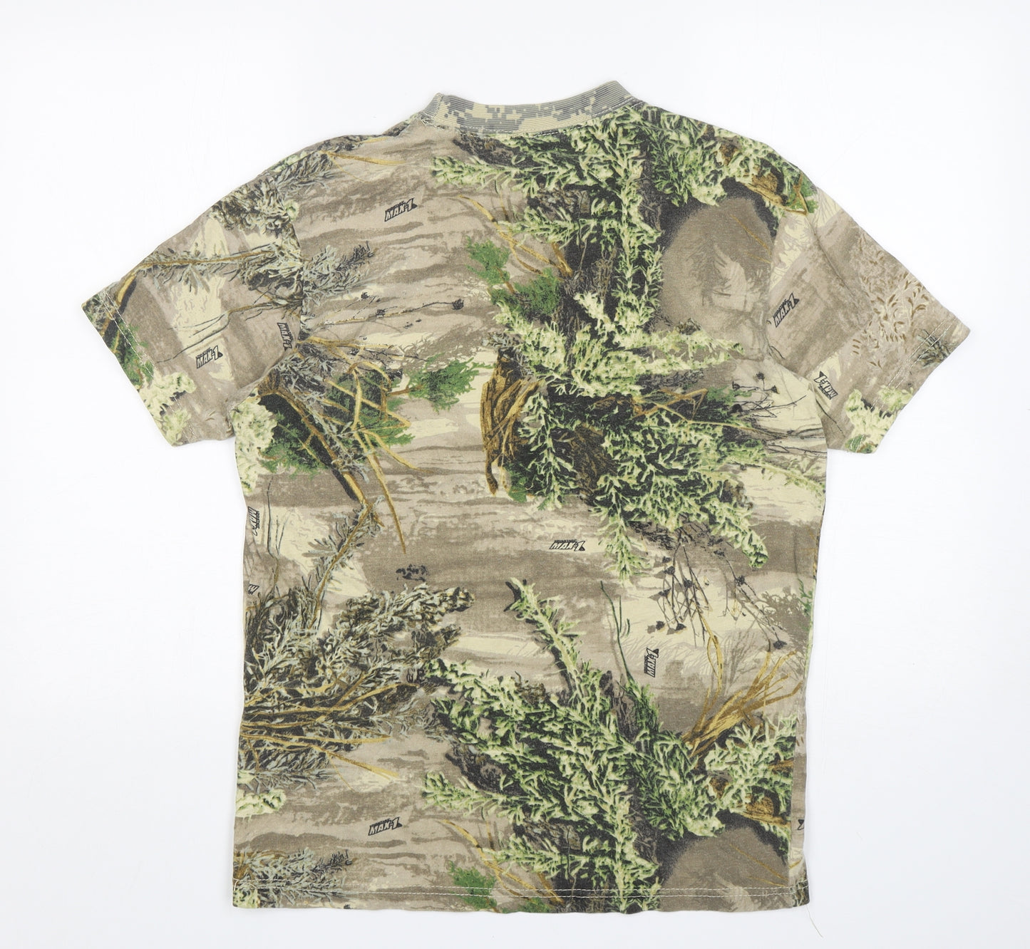 Thick Jungle  Mens Multicoloured Camouflage Cotton  T-Shirt Size L Round Neck
