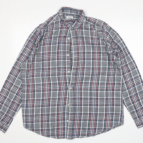 NEXT Mens Multicoloured Plaid Cotton  Button-Up Size XL Collared