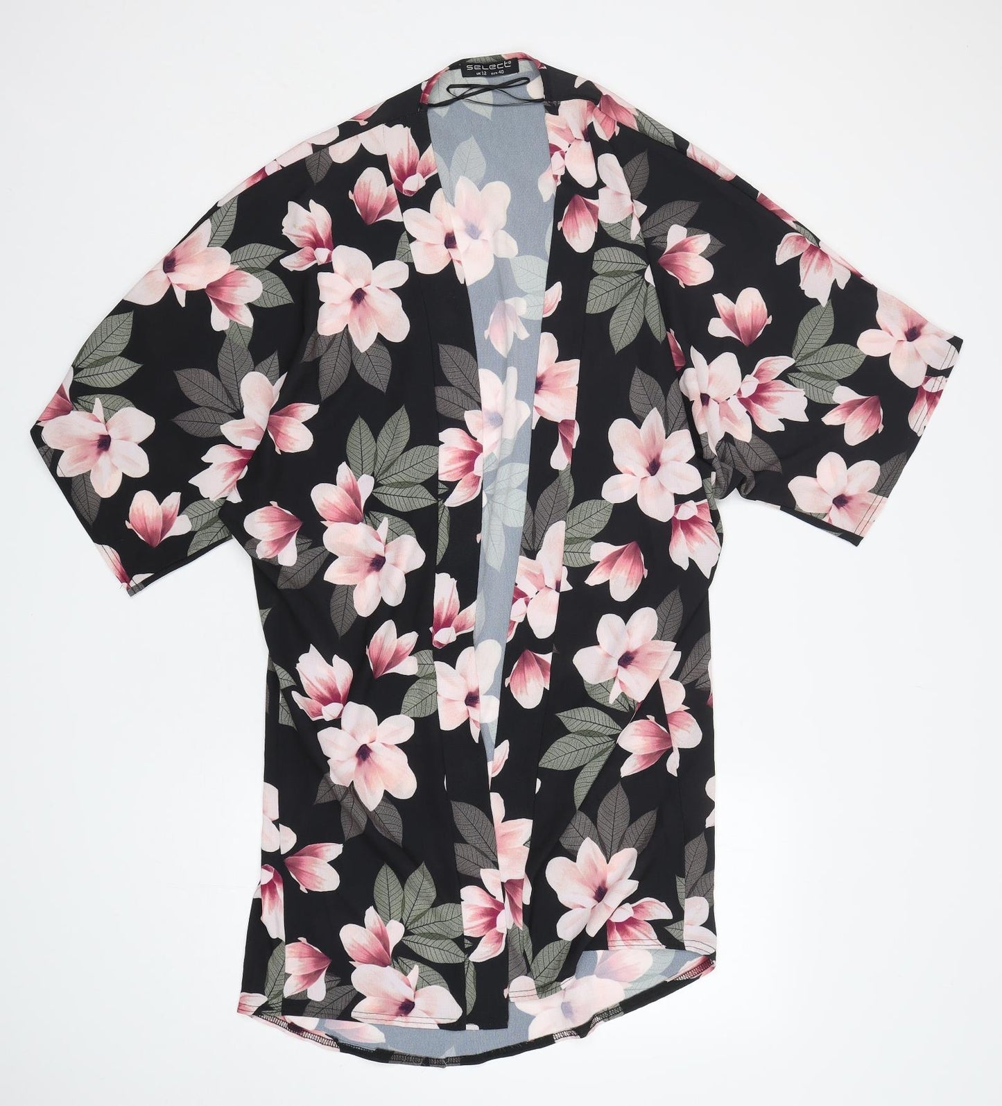 Select Womens Multicoloured Floral Polyester Kimono Blouse Size 12 V-Neck