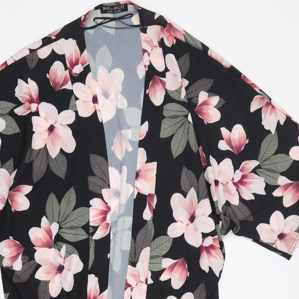 Select Womens Multicoloured Floral Polyester Kimono Blouse Size 12 V-Neck
