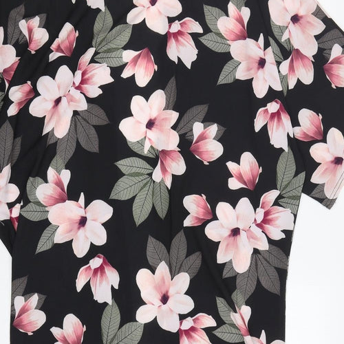 Select Womens Multicoloured Floral Polyester Kimono Blouse Size 12 V-Neck