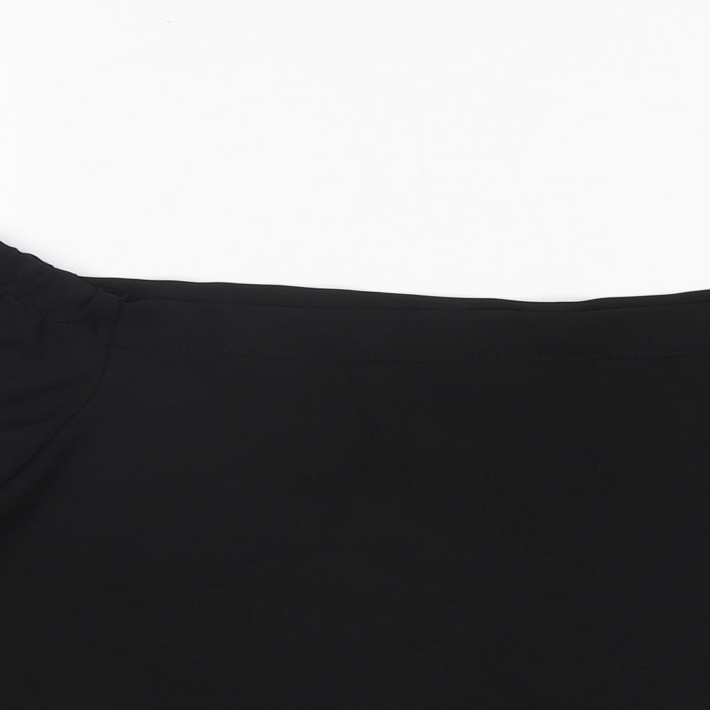 New Look Womens Black  Polyester Basic Blouse Size 12 Boat Neck