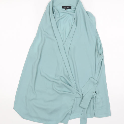 New Look Womens Green  Polyester Basic Blouse Size 14 V-Neck