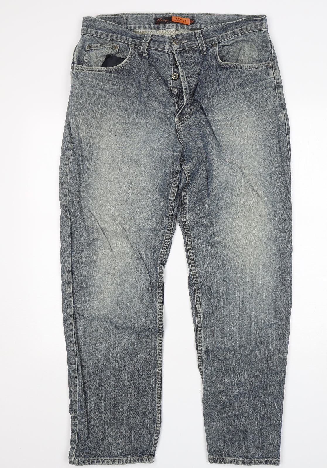 George Mens Blue  Cotton Straight Jeans Size 63 in L31 in Regular