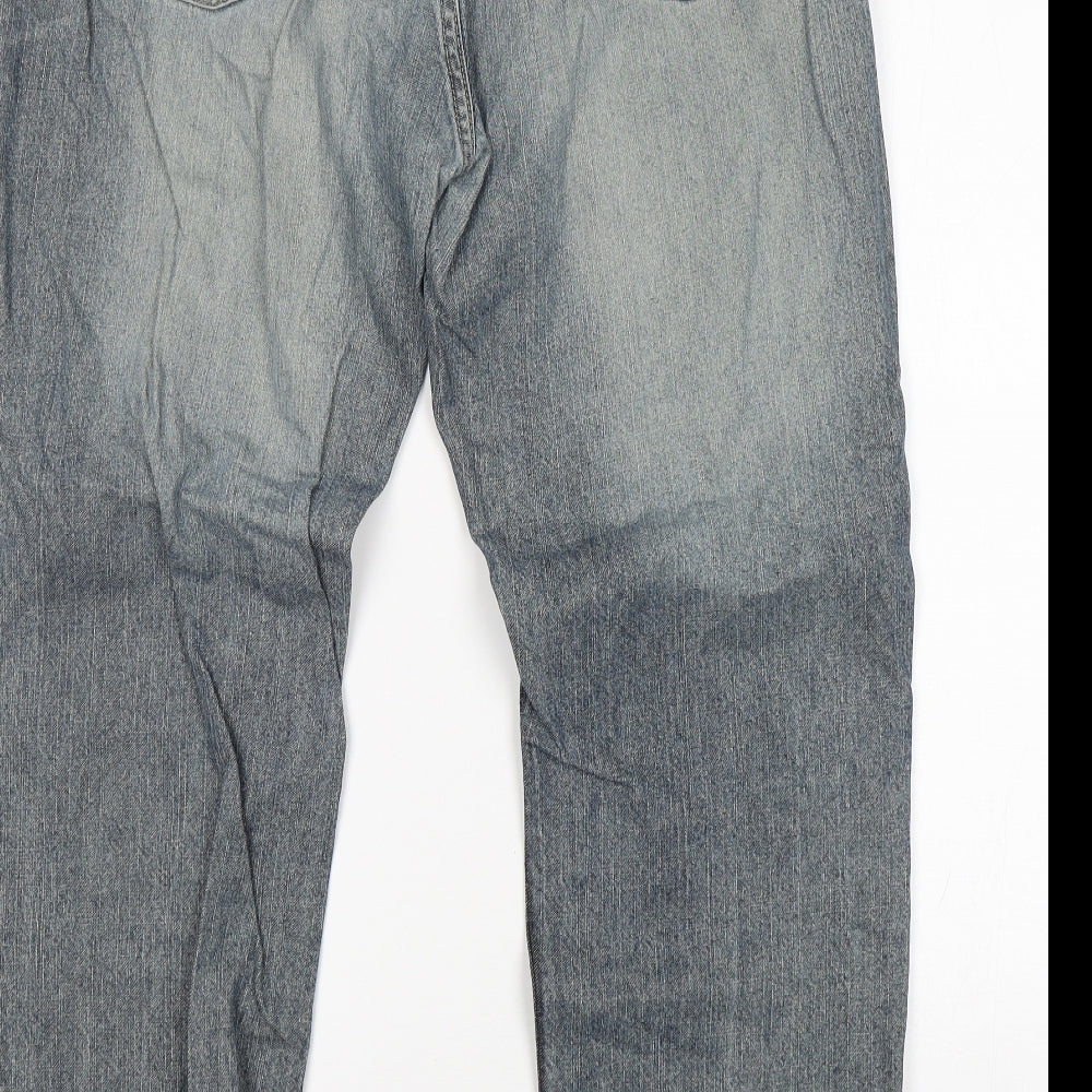 George Mens Blue  Cotton Straight Jeans Size 63 in L31 in Regular