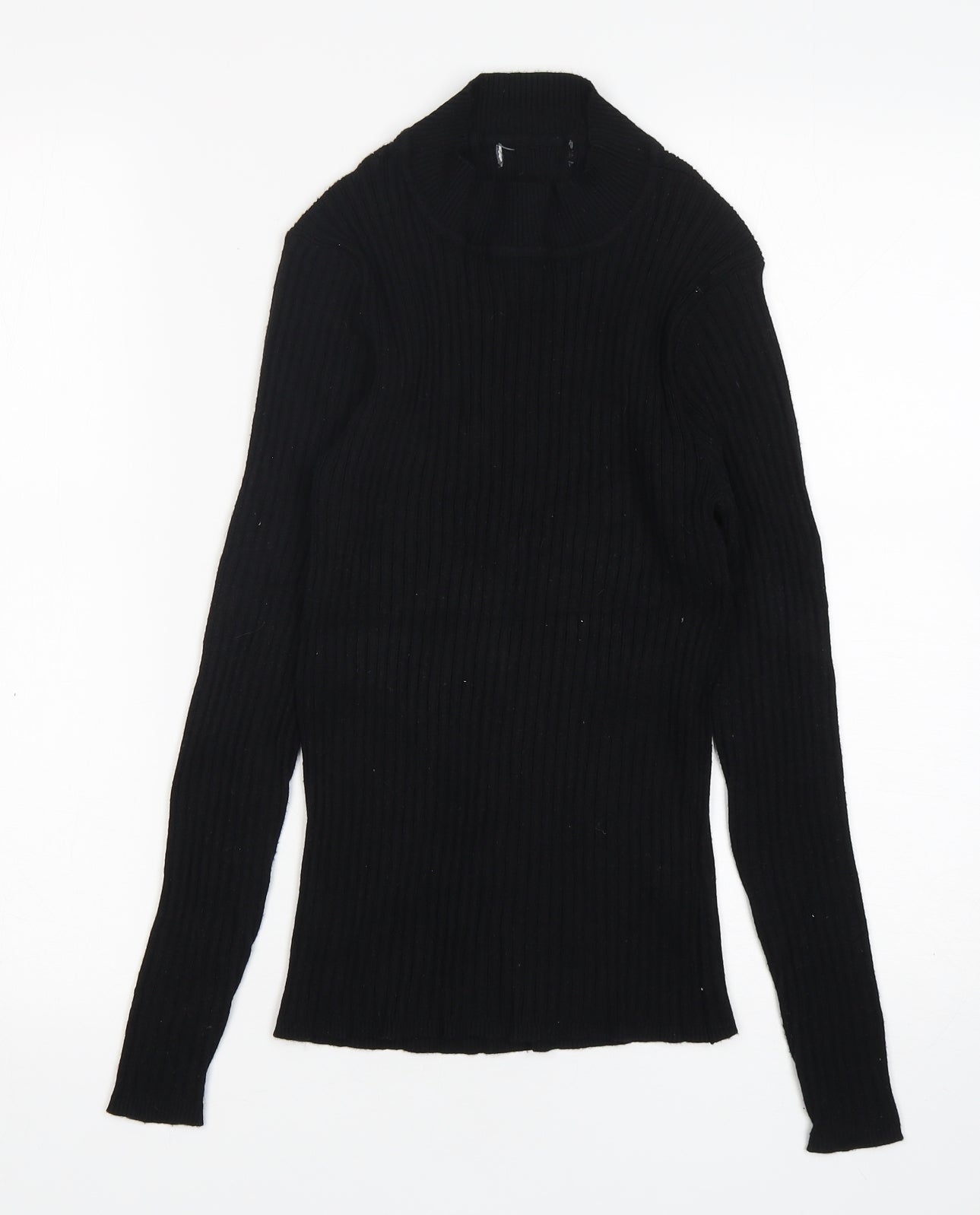 Primark Womens Black Mock Neck  Viscose Pullover Jumper Size L