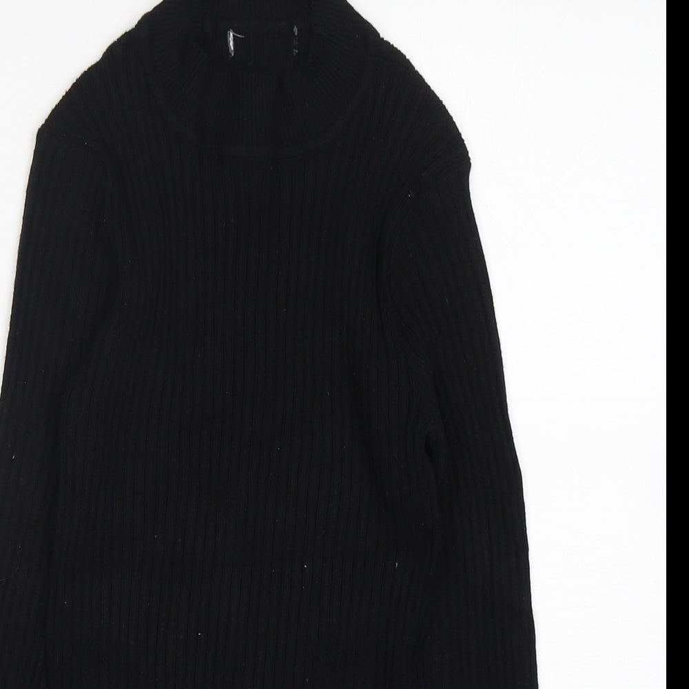 Primark Womens Black Mock Neck  Viscose Pullover Jumper Size L