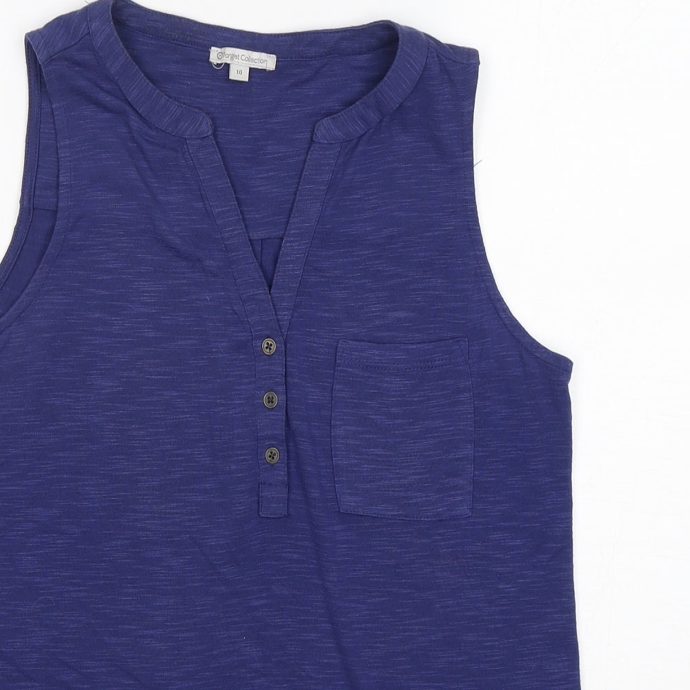 Target Womens Blue  Viscose Basic Tank Size 10 V-Neck
