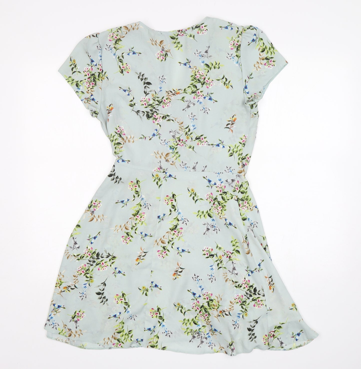 Atmosphere Womens Green Floral Polyester Fit & Flare  Size 12  V-Neck