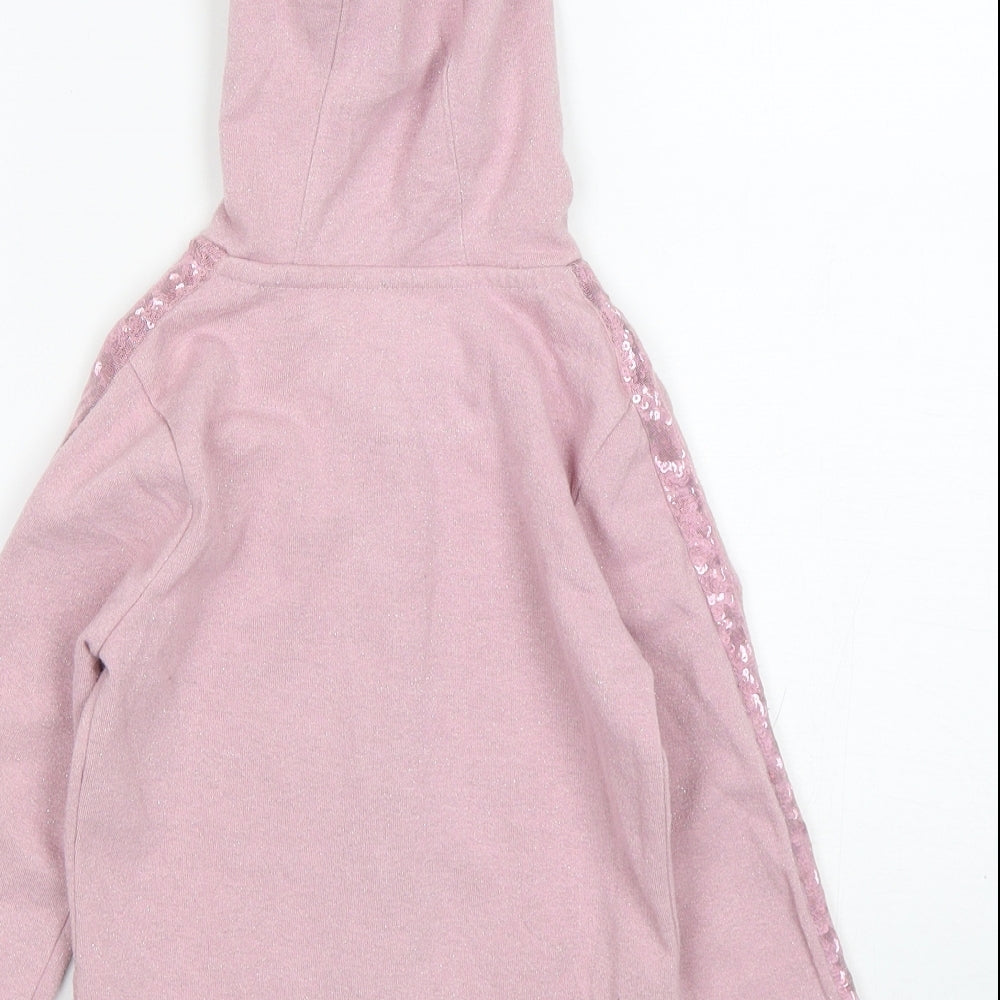 F&F Girls Pink  Cotton Full Zip Hoodie Size 5-6 Years