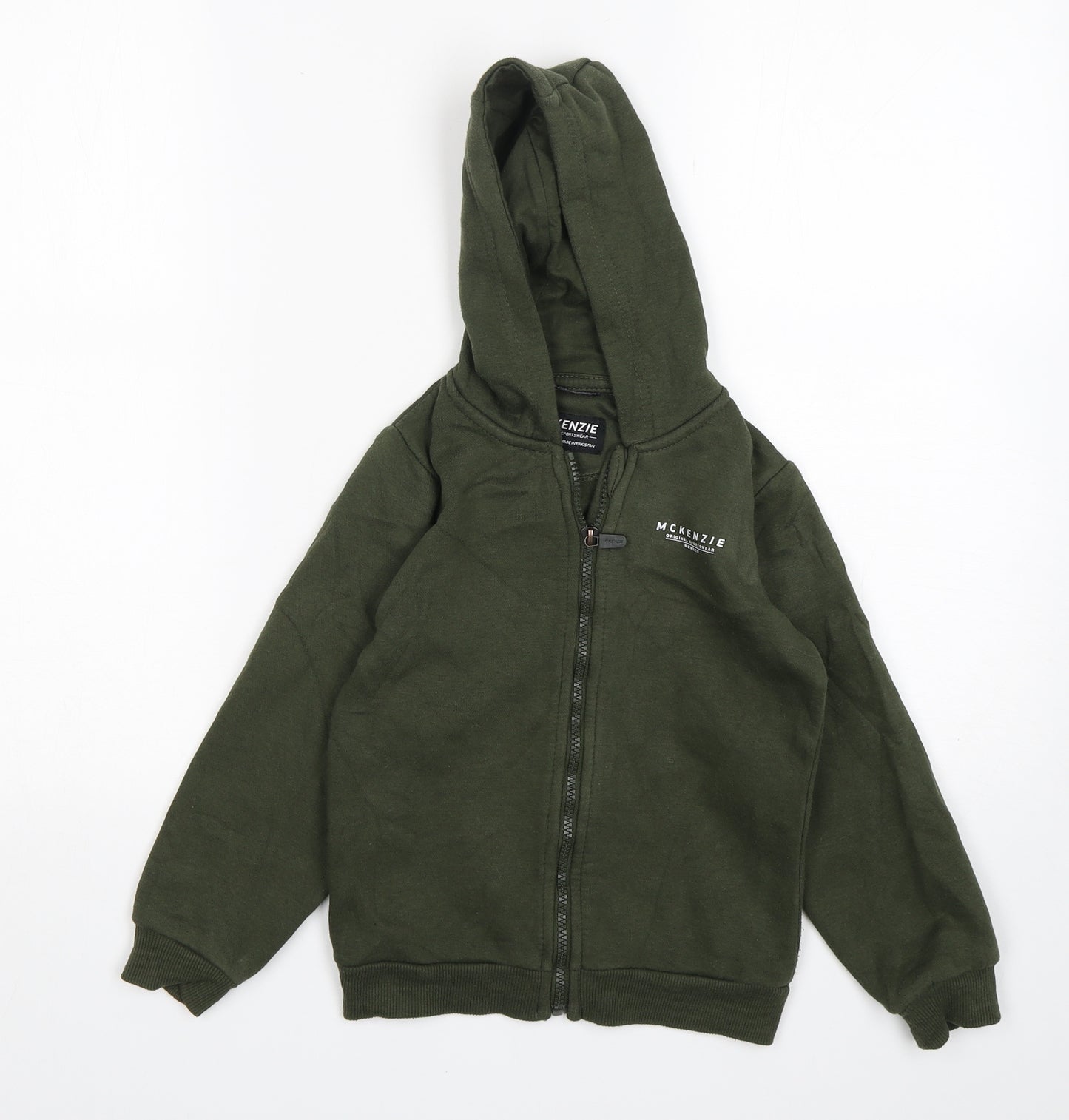 McKenzie Boys Green  Cotton Full Zip Hoodie Size 7-8 Years