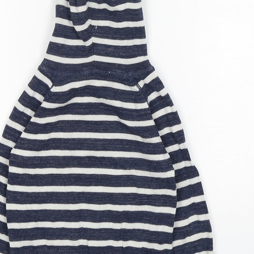 H&M Boys Blue Striped Cotton Pullover Hoodie Size 2 Years