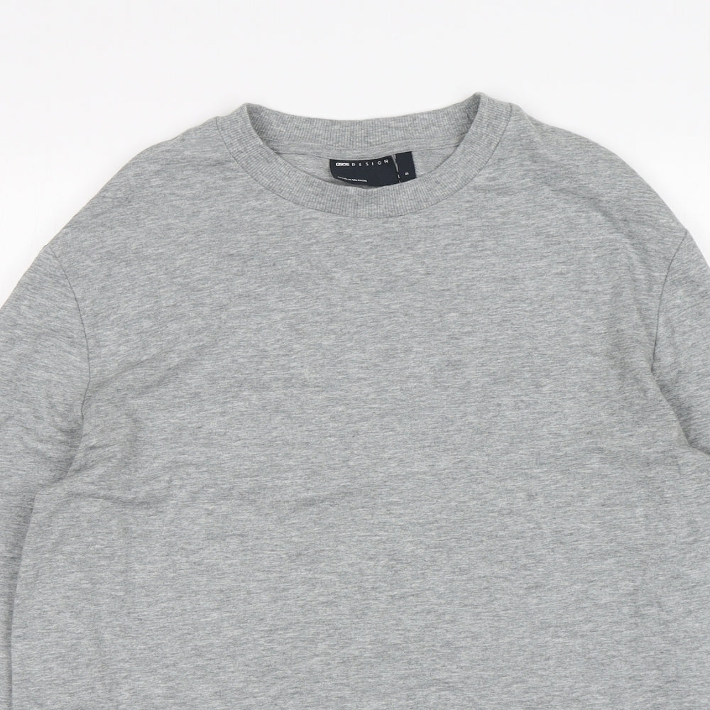 ASOS Mens Grey  Cotton Pullover Sweatshirt Size S