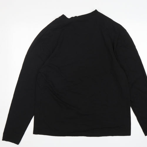 Collusion  Boys Black  Cotton Basic T-Shirt Size S Round Neck