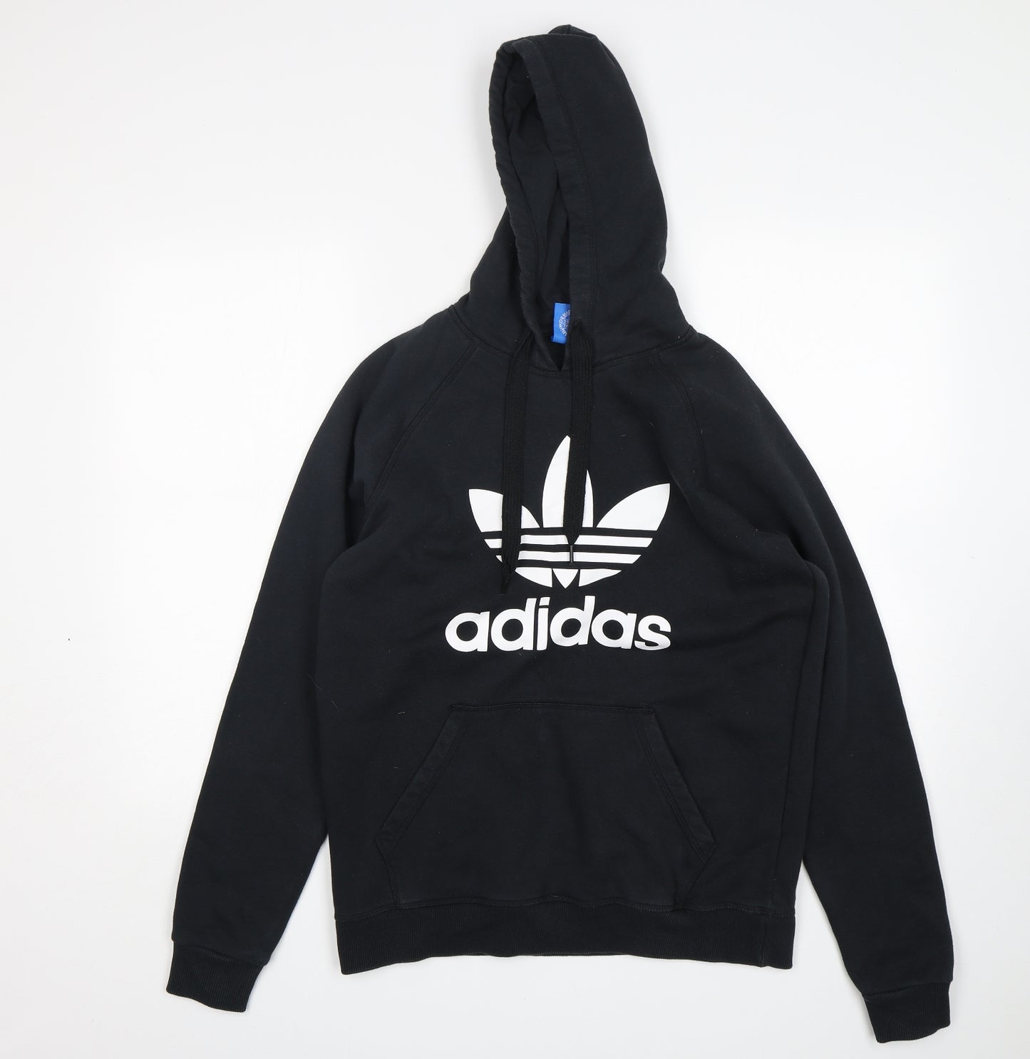 adidas Mens Black  Cotton Pullover Hoodie Size M