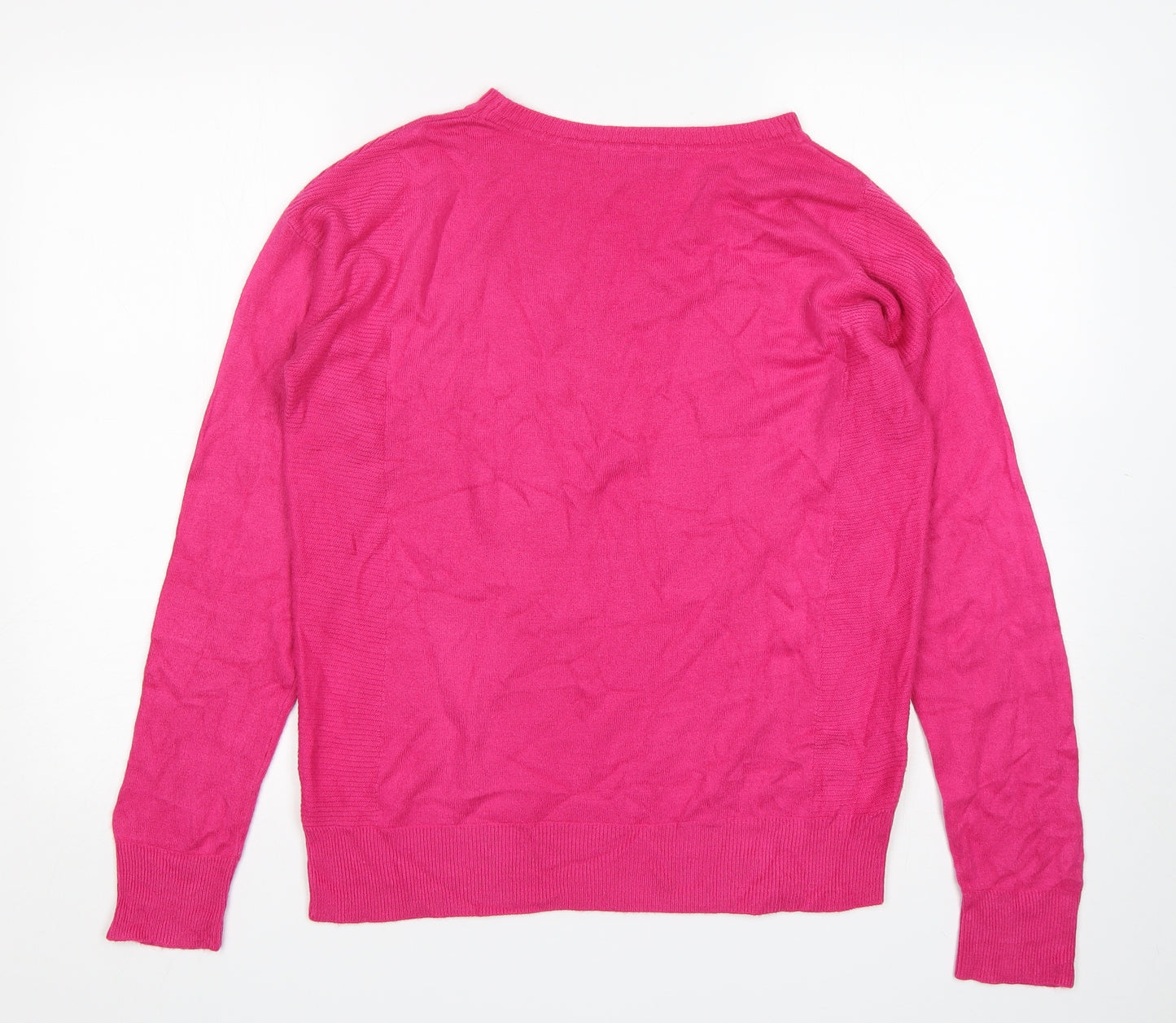 NEXT Womens Pink Round Neck  Acrylic Pullover Jumper Size 10