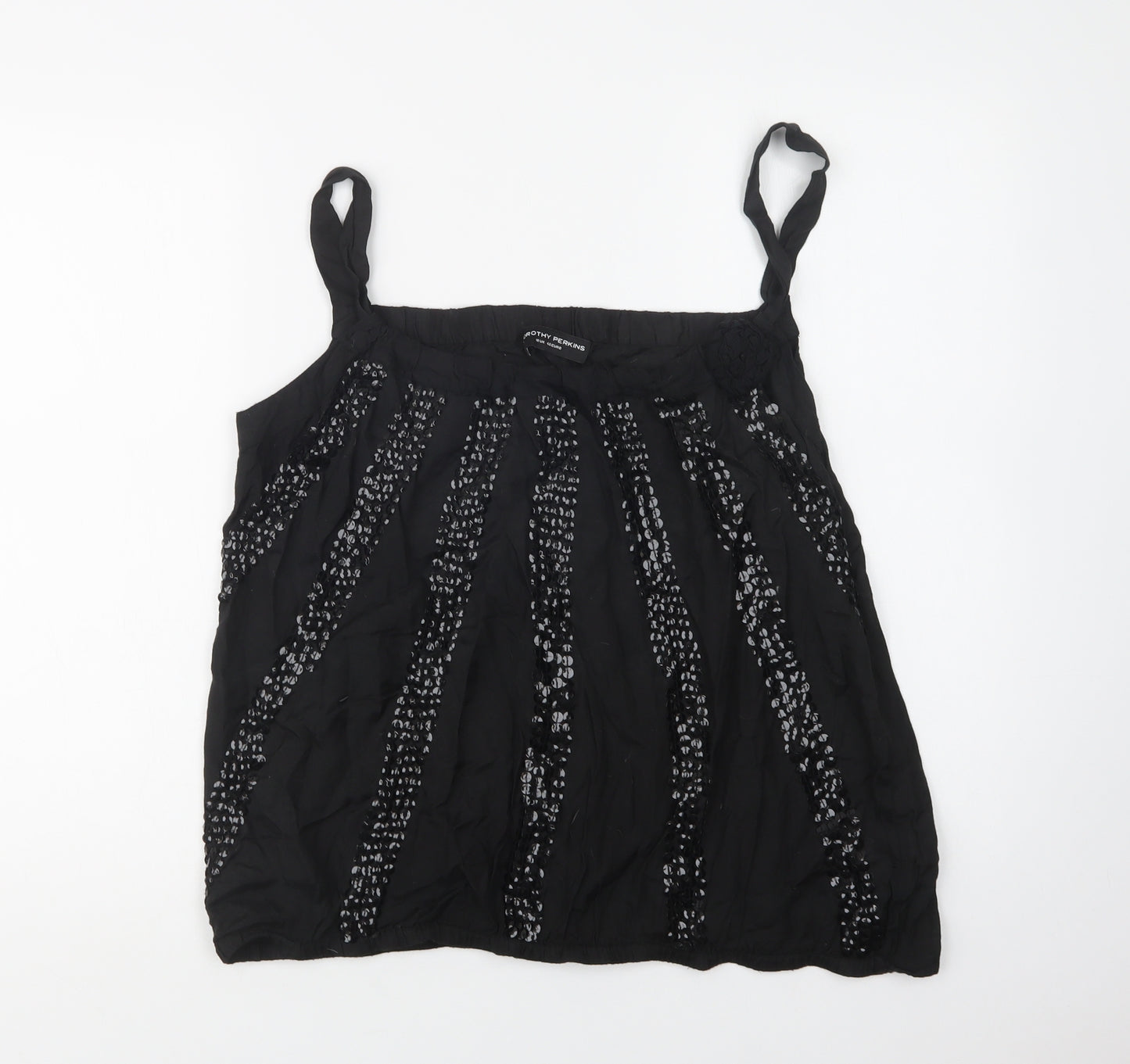 Dorothy Perkins Womens Black  Viscose Camisole Blouse Size 18 Square Neck