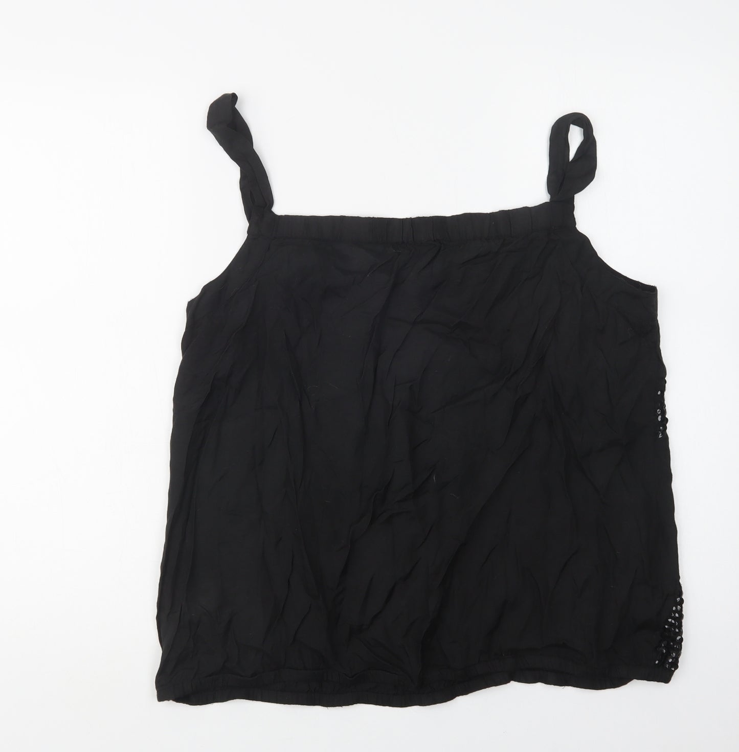 Dorothy Perkins Womens Black  Viscose Camisole Blouse Size 18 Square Neck