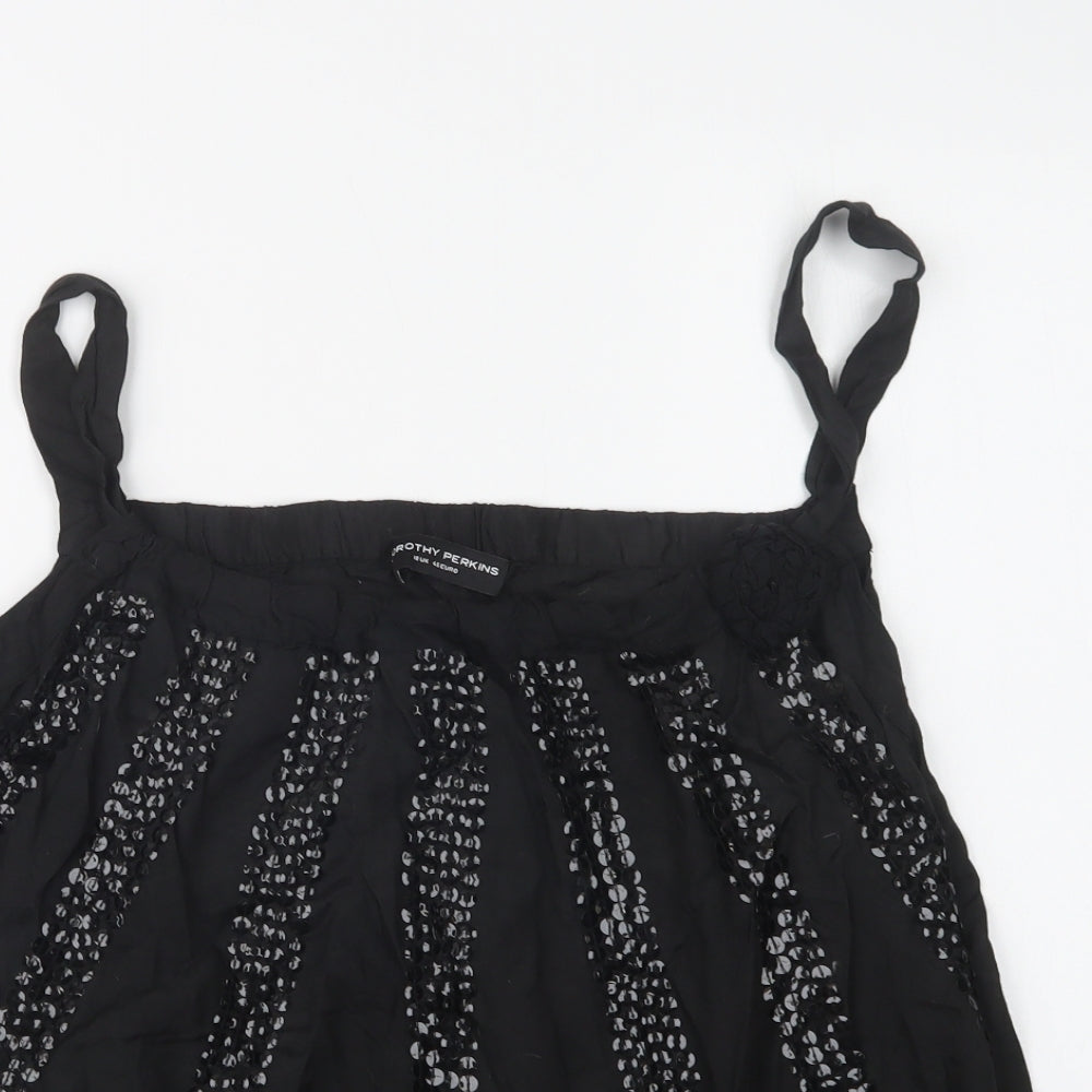 Dorothy Perkins Womens Black  Viscose Camisole Blouse Size 18 Square Neck