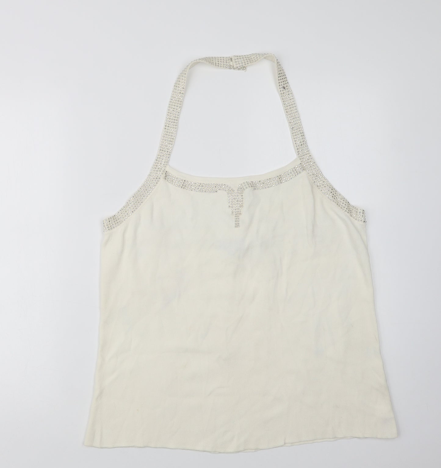 Statement Womens Ivory  Viscose Basic Blouse Size 18 Halter