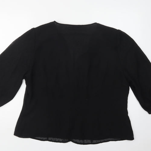South Womens Black  Polyester Basic Blouse Size 20 V-Neck