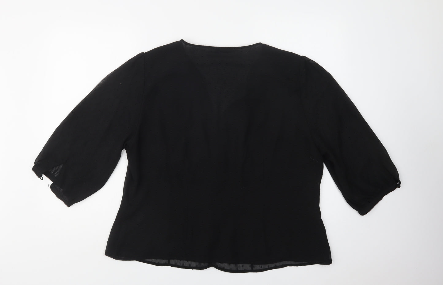 South Womens Black  Polyester Basic Blouse Size 20 V-Neck