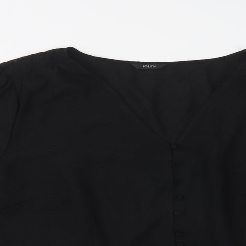 South Womens Black  Polyester Basic Blouse Size 20 V-Neck