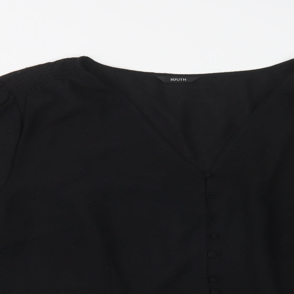 South Womens Black  Polyester Basic Blouse Size 20 V-Neck