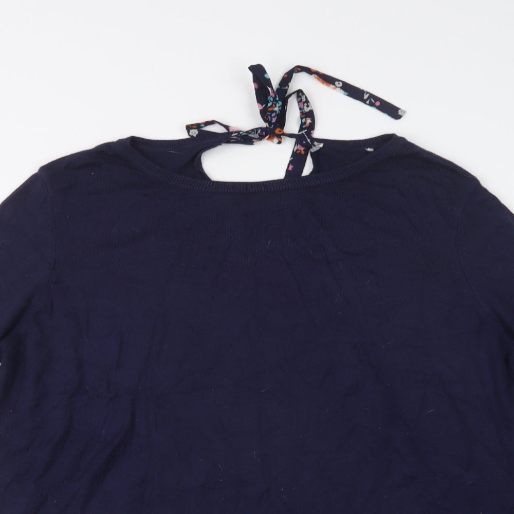 George Womens Blue Crew Neck Floral Viscose Pullover Jumper Size 18
