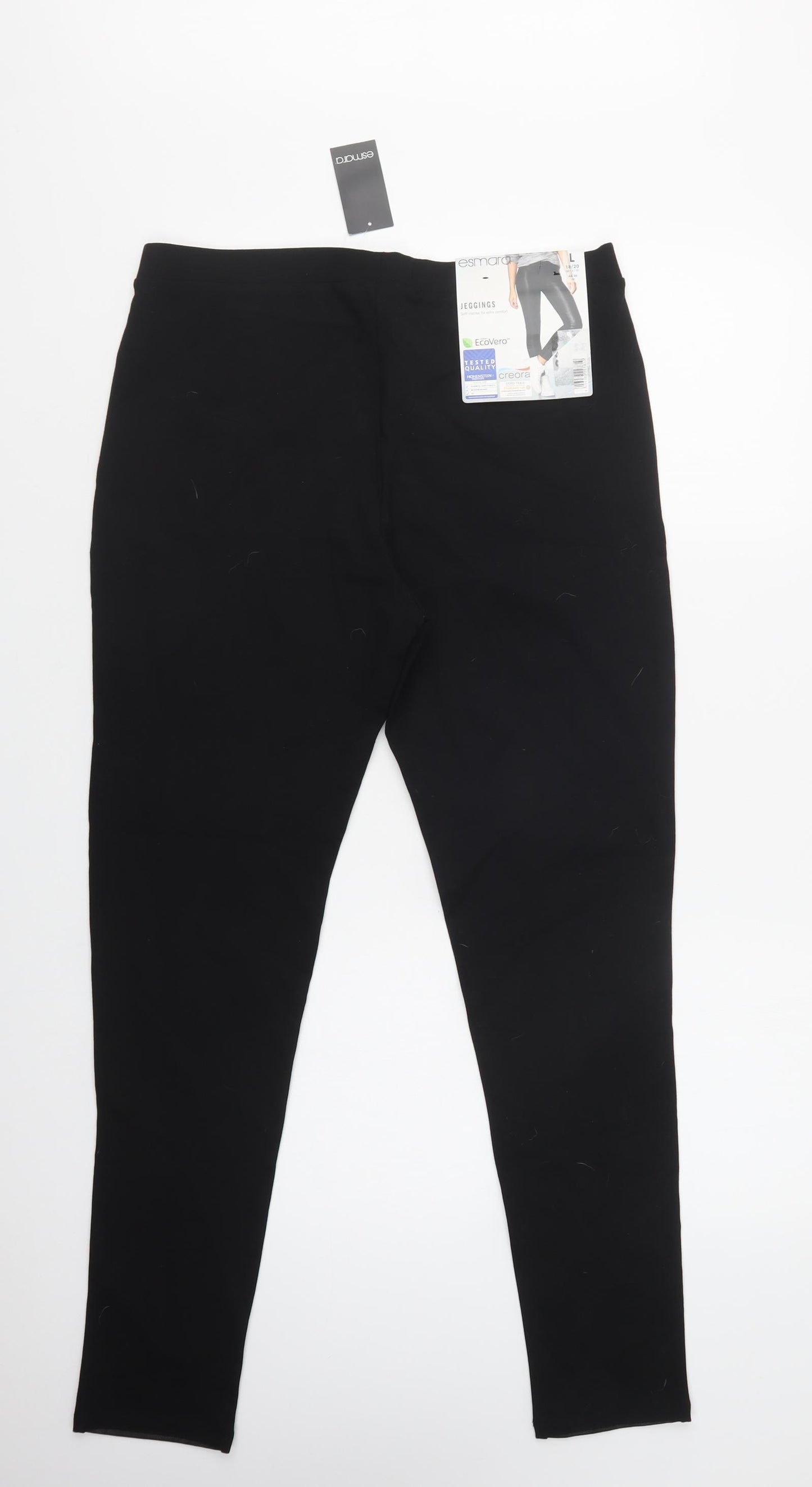 ESMARA Womens Black  Polyester Jegging Leggings Size 18 L30 in   - Faux Leather
