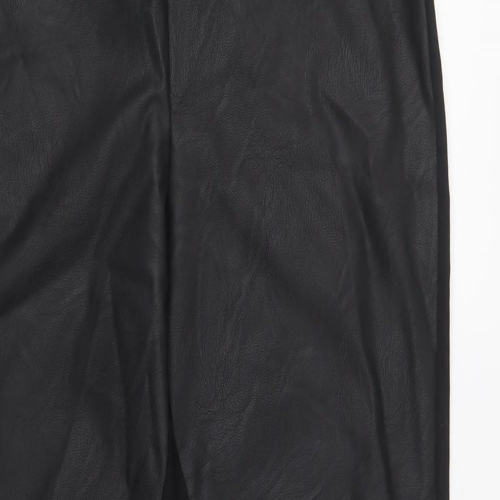 ESMARA Womens Black  Polyester Jegging Leggings Size 18 L30 in   - Faux Leather