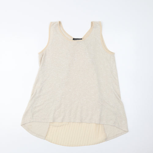 Green Envelope Womens Beige  Polyester Basic Tank Size L Round Neck