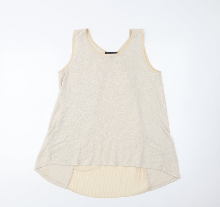 Green Envelope Womens Beige Polyester Basic Tank Size L Round Neck