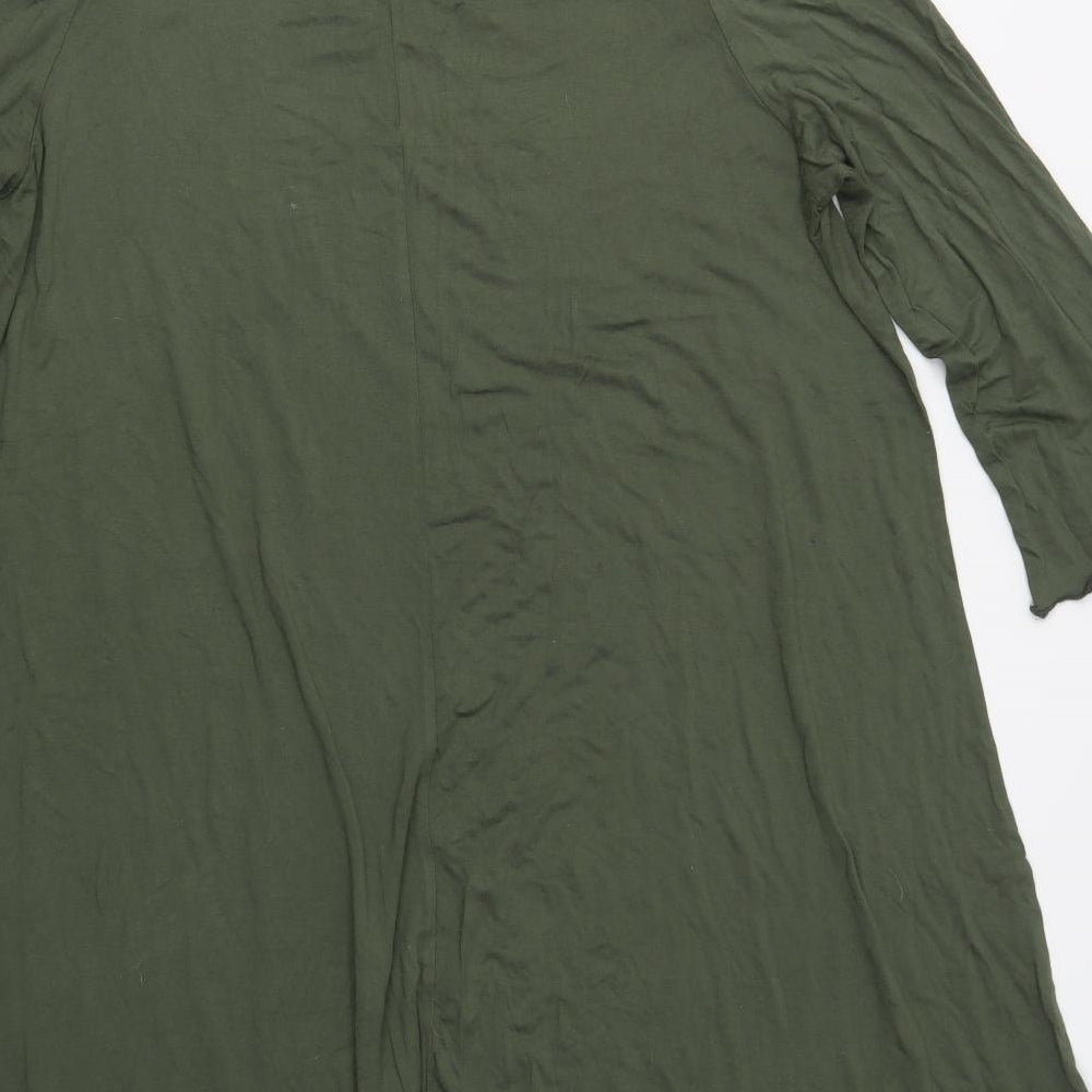 Papaya Womens Green  Viscose A-Line  Size XL  Round Neck  - Cold Shoulder