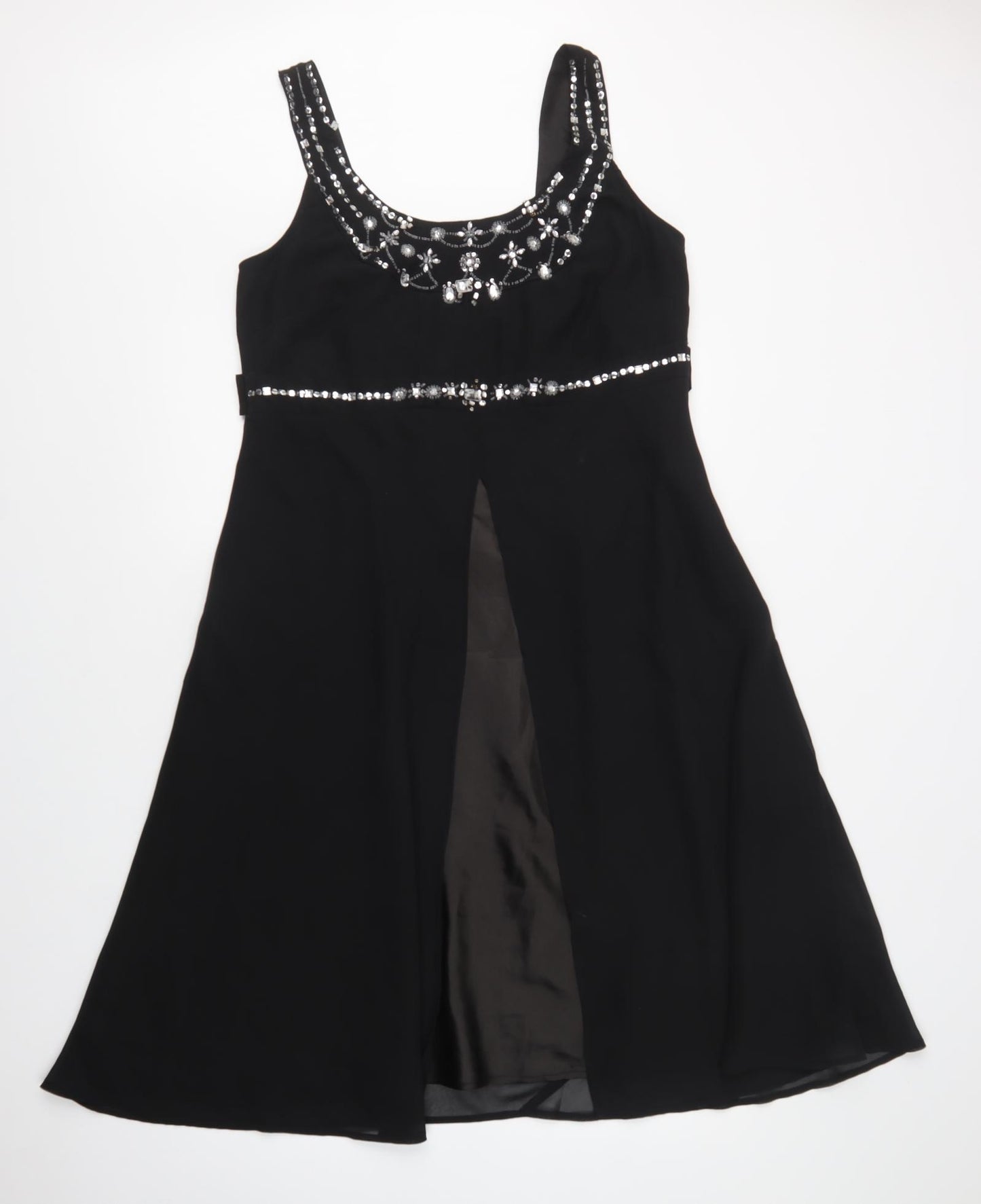 Joanna Hope Womens Black  Polyester Fit & Flare  Size 16  Scoop Neck Zip