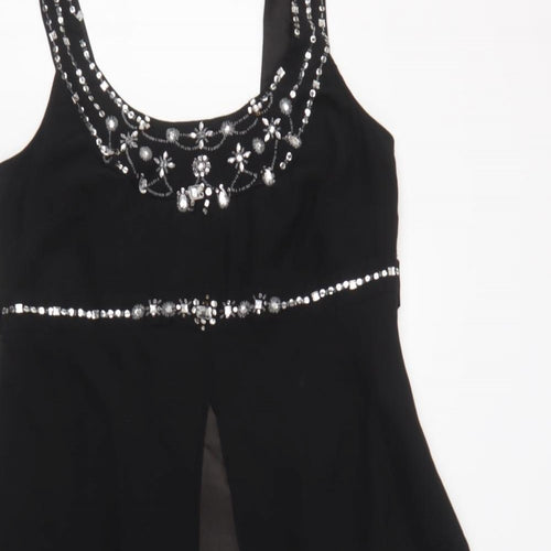 Joanna Hope Womens Black  Polyester Fit & Flare  Size 16  Scoop Neck Zip