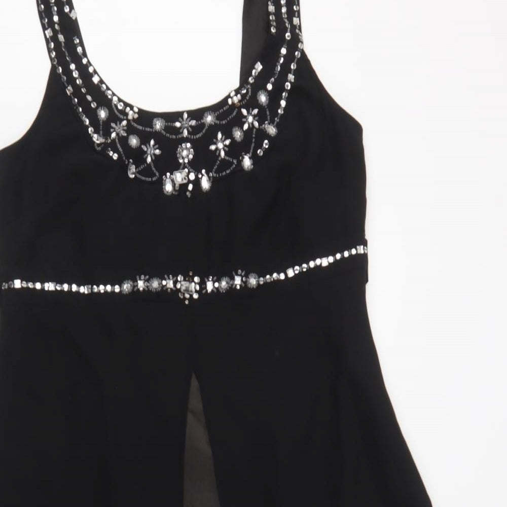 Joanna Hope Womens Black  Polyester Fit & Flare  Size 16  Scoop Neck Zip
