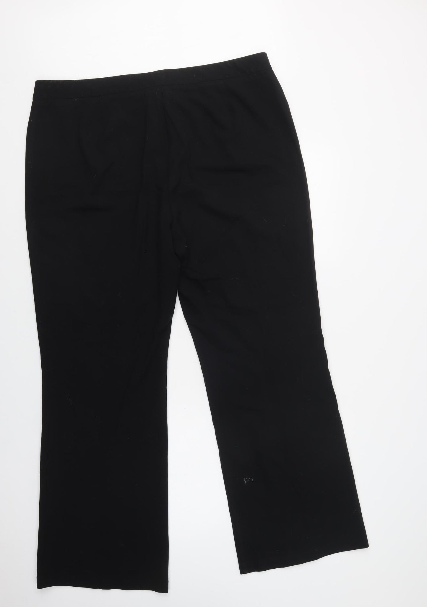 M&S Womens Black  Polyacrylate Fibre Dress Pants Trousers Size 20 L32 in Regular Hook & Loop