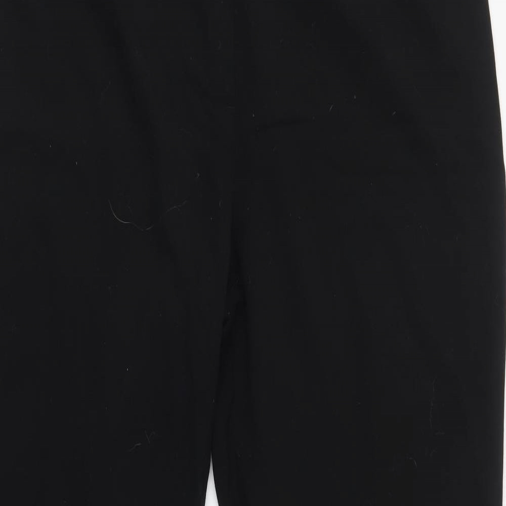 M&S Womens Black  Polyacrylate Fibre Dress Pants Trousers Size 20 L32 in Regular Hook & Loop