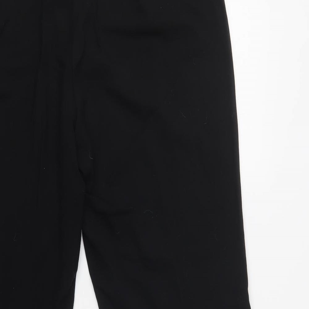 M&S Womens Black  Polyacrylate Fibre Dress Pants Trousers Size 20 L32 in Regular Hook & Loop
